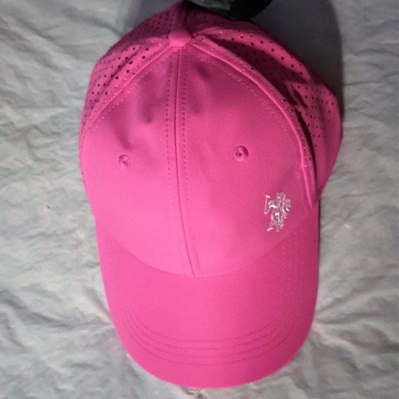 U.S. Polo Assn. Women's Pink Adjustable Cap with Embroidered White Logo - Picture 4 of 15